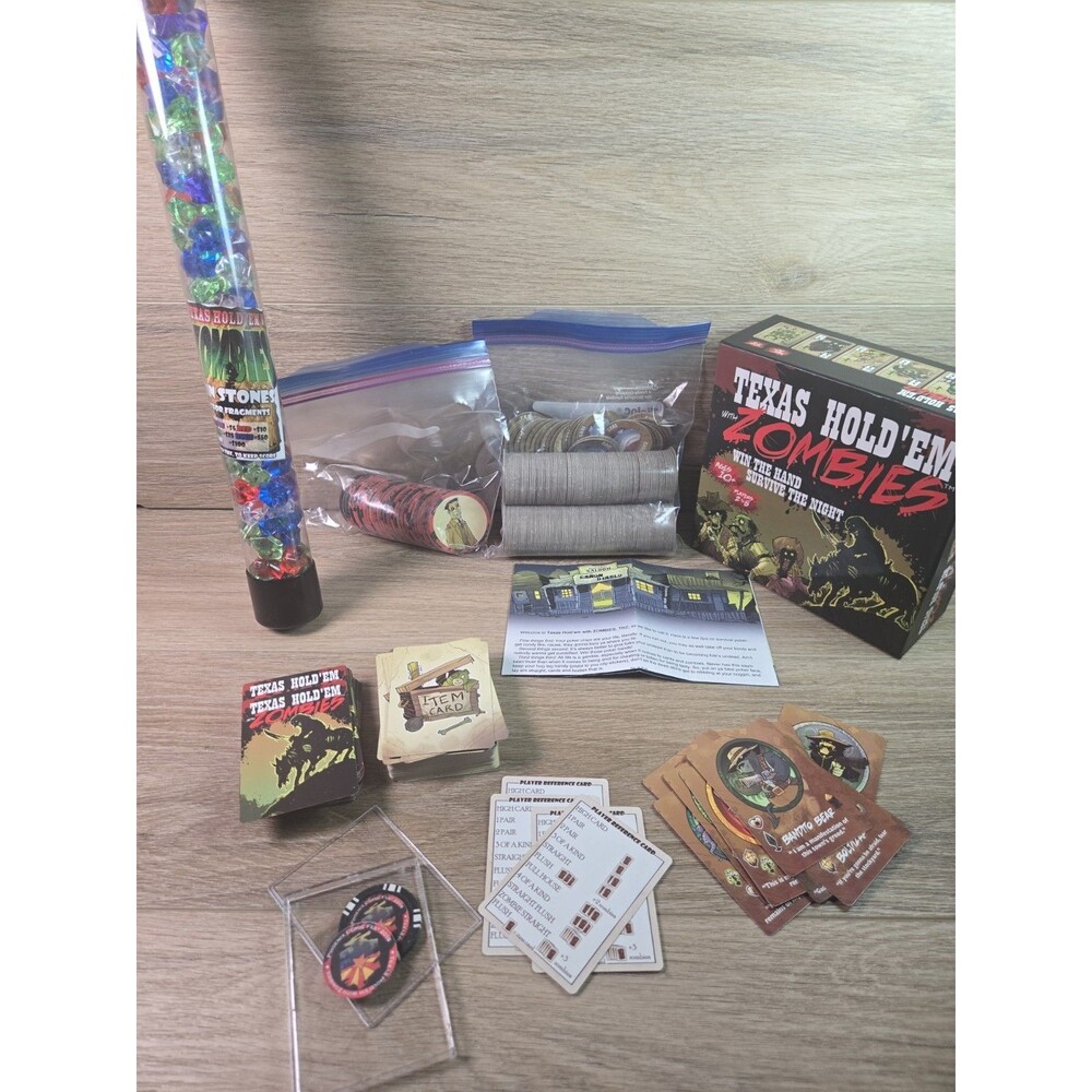Zombies Texas HOLD'EM 2018-- With Extras!  Phoenix Convention Chip. Gems
